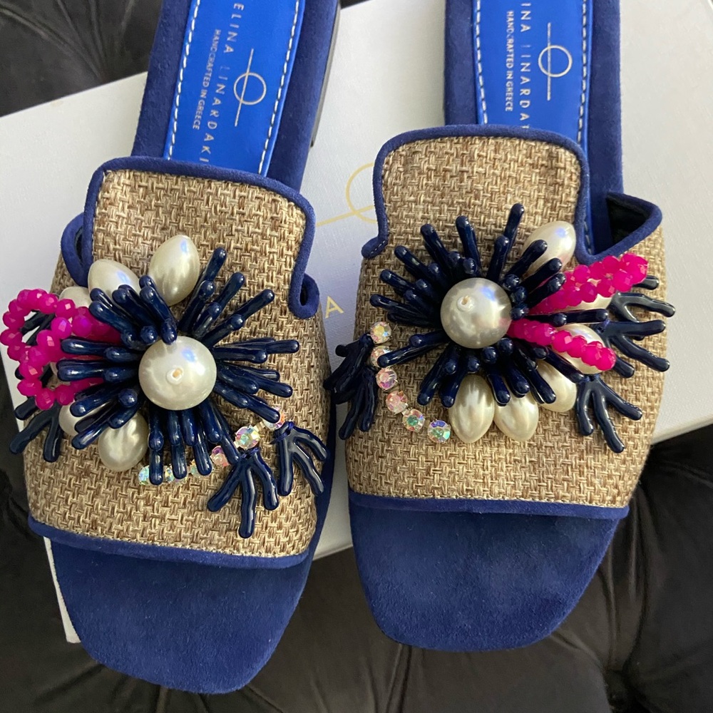Elina linardaki women’s sandals flats sz 42 slides